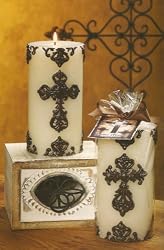 Deco Glow Cross 3 x 6 Pillar Candle
