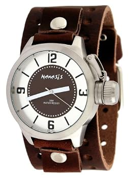 Nemesis #BB032B Men's Premium Wide Leather Cuff Band Russian Diver Watch