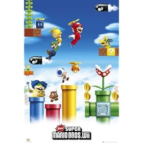 1art1 - 51486 - Poster - Nintendo - Mario et Luigi - New Super Mario Bros - Wii - 91 x 61 cm
