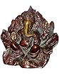 Brass Ganesh Statue- Good Luck Lord Ganesha Seated Over Leaf Altar Idol Gift 6" Brass Ganesh Statue- Good Luck Lord Ganesha Seated Over Leaf Altar Idol Gift 6"