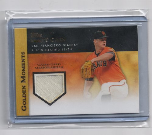 2012 Topps Series 1 Matt Cain Golden Moments Game Used Jersey Card - San Francisco Giants