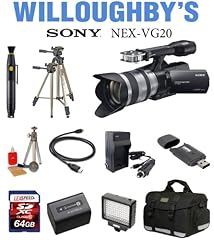 Sony NEX-VG20H Interchangeable Lens HD Handycam Camcorder (Black) + Sony E-Mount 18-200mm f/3.5-6.3 Zoom Lens + Sony NP-FV100 Rechargeable Camcorder Battery Pack + LEXSpeed 64GB SDHC Memory Card + Sunpak VL-LED-96 Compact Video Light + International Travel charger + Sunpak Heavy Duty Mon-Tripod + 3pc Multi-Coated Filter Kit + Deluxe Camera Bag Plus Bonus Sunpak Solar Flashlight & Charger 