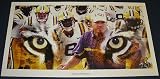 LSU TIGERS GEAUX TIGERS 12 X 24 POSTER LES MILES NCAA