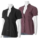 Cute Options V-neck Smock Back Top with Ruffle