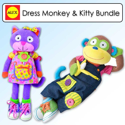 Alex Toys Learn To Dress Monkey And Kitty Bundle (610074551645) $44.99