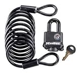 Master Lock 613DAT 6' Self Coiling Cable and Steel Padlock