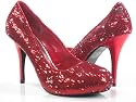 Red Sequin Glitzy Sexy Stiletto Round Toe Pumps Heels Women's