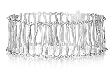 14 Karat White Gold Matte-Finish Hand-Crafted Designer Bracelet, Enhanced with Pave Set Curved Diamond Links.