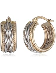 14k Two Tone Gold Hoop Earrings