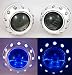 Mini h1 Bi-xenon HID Projectors Retrofit w/ 2.5 Clear Lenses h4 h7 + Type M Blue Backlight CCFL Shrouds Headlight Retrofit