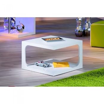 Table basse carrée Alice Couleur Blanc Matière MDF