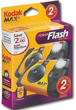KOD 8951428 POWER FLASH ONE TIME USE CAMERA 2 PACK 27 EXP KMF135