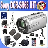Sony DCR-SR68 80GB Hard Disk Drive Handycam Camcorder + 32GB SDHC Memory +2 Extended Life Batteries+ Ac/Dc Rapid Charger + 3 Piece Filter Kit + USB Card Reader + Memory Card Wallet + Deluxe Case + Full Size Tripod + Accessory Saver Bundle!
