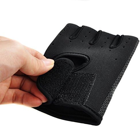 iSportDirect Cycling Bike Bicycle Gloves with Half Finger | Anti-slip and Super Breathable Function Hot GYM Weightlifting Exercise Half Finger Gloves | Sport Cycling Fitness Gloves with Great Padding (Black, Medium)