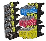 Inktoner 14 NEW Multi-Pack Ink Set for LC71 LC75 Brother MFC-J280W MFC-J425W J430W J435W