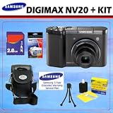 Samsung Digimax NV20 12MP Digital Camera (Black) + 2GB Accessory Kit With 3-Year Extended Warranty