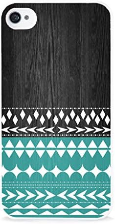 Wood Mint Aztec Pattern Girls Teens IPhone 4 / iPhone 4S White Case ThinShell Case Protective iPhone 4 White Case