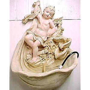 Gorgeous Cherub Guardian Angel Wall Fountain
