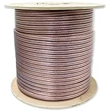 GLS Audio Premium 12 Gauge 500 Feet Speaker Wire - True 12AWG Speaker Cable 500ft Clear Jacket - High Quality 500' Spool Roll 12G 12/2 Bulk