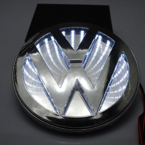 Outstorer 3D LED Car Tail Logo Light Badge Lamp Emblem Sticker for vw Volkswagen 12V (white)
