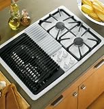 GE Profile: 30'' Gas Cooktop with 2 Sealed Burners, Recessed Cooktop, 3-Speed Downdraft Ventilation,