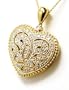 Antique Beaded Diamond Heart Locket Pendant - JewelryWeb