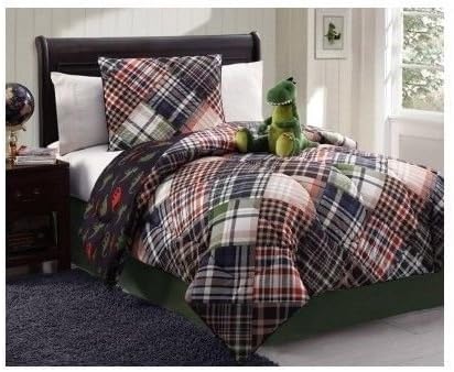 Zoomates 7pc Dinosaur Twin Comforter Set Plus Toy Included