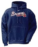 Atlanta Braves Blue MLB Embroidered Tackle Twill Hooded Sweatshirt By Nike Team Sports (XXL=52)