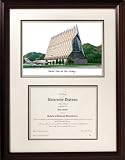 Air Force Falcons Framed Scholar Diploma Frame with Lithograph