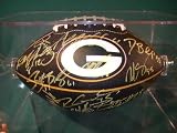 2011 GREEN BAY PACKERS Team Signed Autographed Football with Football Case Comes with Coa & Matching Holograms AARON RODGERS,GREG JENNINGS,JAMES JONES,AJ HAWK,CLAY MATTHEWS