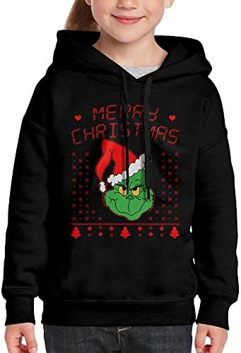 RIVERS The Grinch Dr Seuss Ugly Christmas Hoodies For Girls Youth Sweatshirt Medium