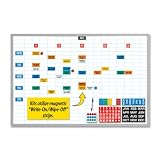 Magna Visual EBK-2436 Magna Visual Lustreboard Planning Kit, Porcelain-On-Steel, 36x24, WE/Aluminum