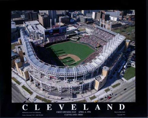 Jacobs Field Poster in Black Wood Frame