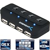Sabrent 4 Port USB 2.0 Hub with Individual Power Switches and LEDs