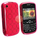 TPU Rubber Skin Case for Blackberry Curve 3G 9300, Clear Hot Pink Concentri ....