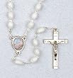Baptismal Rosary - Baptismal - 3mm White Beads - 15" Chain - MADE IN ITALY - Gift Box Included