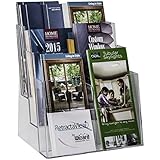Clear-Ad - LHF-S83 - Acrylic 3 Tier Brochure Holder Organizer - Table Top or Wall Mount - 8.5 x 11 (Pack of 1)