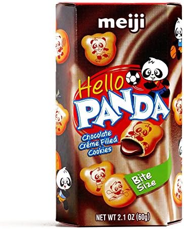 Meiji Hello Panda Chocolate Cream Biscuits 2.1 oz each (4 Items Per Order)