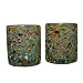  Hand Blown Pebbled Tumbler Glasses, Two Piece Set