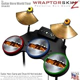 Ripped Metal Fire Skin by WraptorSkinz fits Guitar Hero 4 World Tour Drum S ....