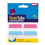 Avery NoteTabs, 2 x 1.5 Inches, Neon Blue and Magenta, 40 per pack (16293)