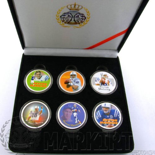 PEYTON MANNING NFL PHOTO 6 COIN SET GIFT SYP181