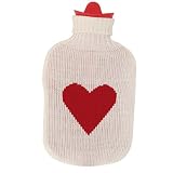 Ryon Design - Bouillotte blanche  en Tricot D�cor Coeur