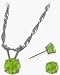 Jewelry : 14 Karat White Gold Genuine Peridot Solitaire Set
