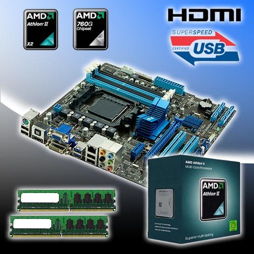 Amd Dual Core 255 3.1ghz - Asus M5a78l-m Usb3 Hdmi Motherboard - 8gb Ddr3 Bundle Bu121 Picture