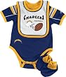 San Diego Chargers Newborn Creeper, Bib and Bootie Set