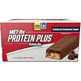 MET-Rx Protein Plus Protein Bar, Chocolate Chocolate Chunk, 3 Ounce Bars, 9 Count