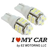 2pcs 20-SMD T10 12V Light LED Replacement Bulbs + STICKER 168 194 2825 W5W - White