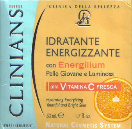 Clinians Idratante Energizzante with Energilium and Vitamin C Hydrating Energizing Youthful and Bright Skin, 1.7 Oz.