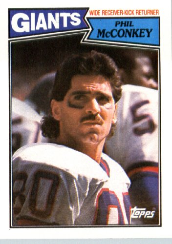 1987 Topps # 16 Phil McConkey New York Giants Football Card- Near Mint to Mint Condition - In Protective Screwdown Display Case!